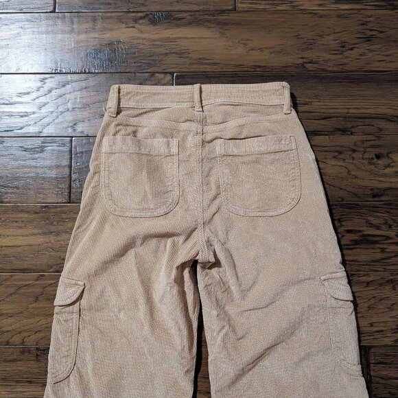 American Eagle baggy wide leg cords pants tan size 0 regular - Picture 13 of 16